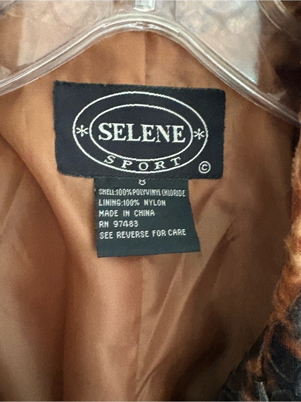 Vintage Selene Sport Faux Leather Snakeskin Print Trench Coat 8 - Picture 7 of 11